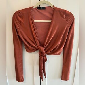 Missguided Tie-Front Crop Top (Size US 0)
